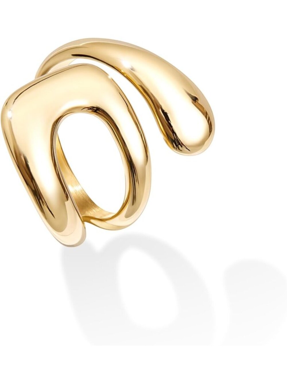 Chunky Gold Plated Waterproof Adjustable Rings for Women - Stackable Vintage